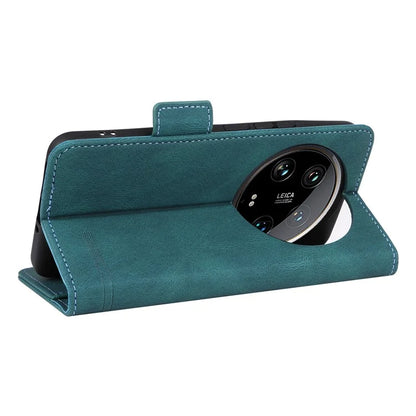 For Xiaomi 14 Ultra Wallet Case Hardware Decor PU Leather Stand Phone Cover