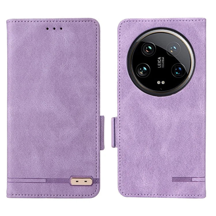 For Xiaomi 14 Ultra Wallet Case Hardware Decor PU Leather Stand Phone Cover