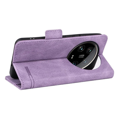 For Xiaomi 14 Ultra Wallet Case Hardware Decor PU Leather Stand Phone Cover