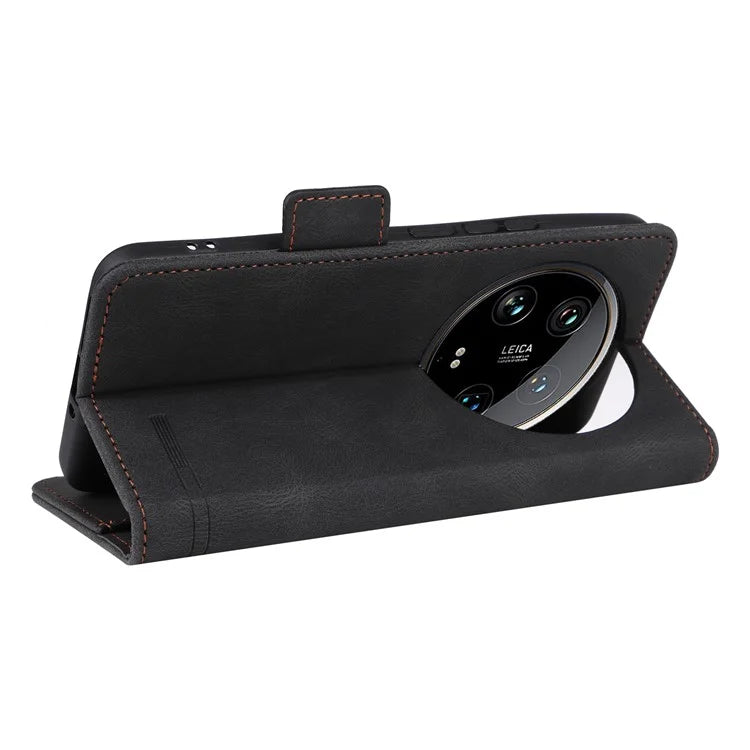 For Xiaomi 14 Ultra Wallet Case Hardware Decor PU Leather Stand Phone Cover