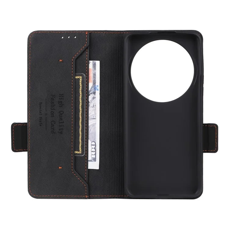 For Xiaomi 14 Ultra Wallet Case Hardware Decor PU Leather Stand Phone Cover