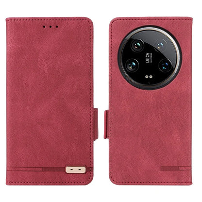 For Xiaomi 14 Ultra Wallet Case Hardware Decor PU Leather Stand Phone Cover