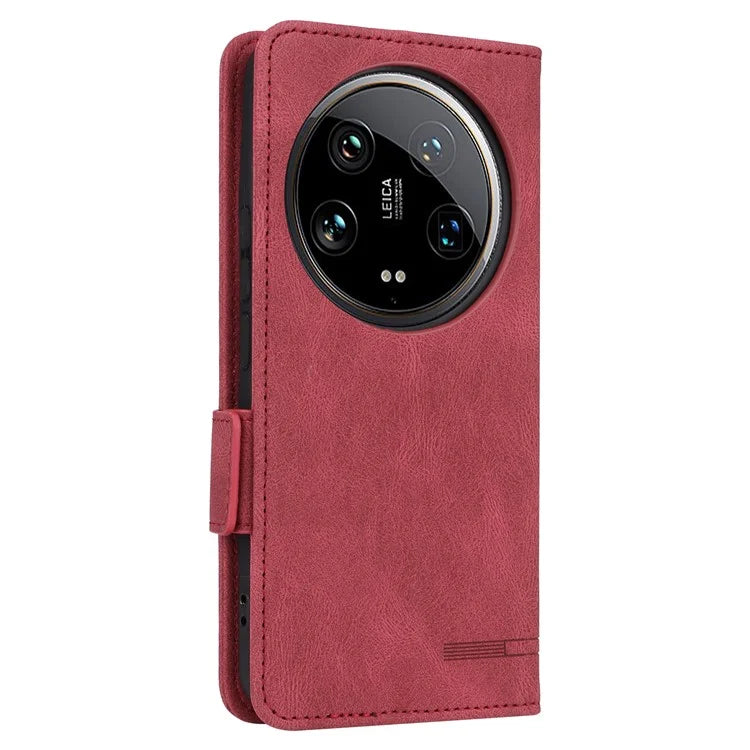 For Xiaomi 14 Ultra Wallet Case Hardware Decor PU Leather Stand Phone Cover