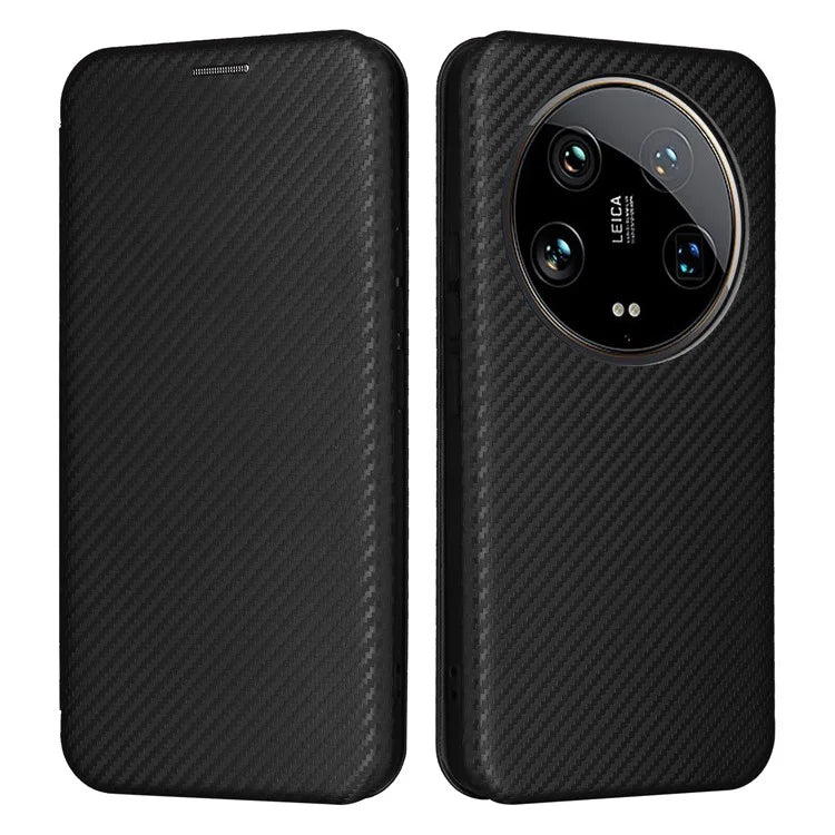 For Xiaomi 14 Ultra Case PU Leather Magnetic Closure Phone Cover with Card Holder