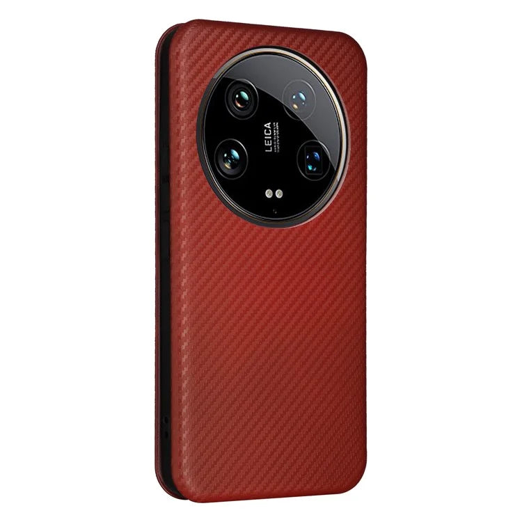 For Xiaomi 14 Ultra Case PU Leather Magnetic Closure Phone Cover with Card Holder