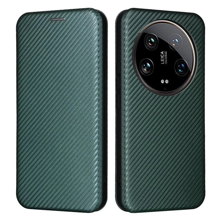 For Xiaomi 14 Ultra Case PU Leather Magnetic Closure Phone Cover with Card Holder