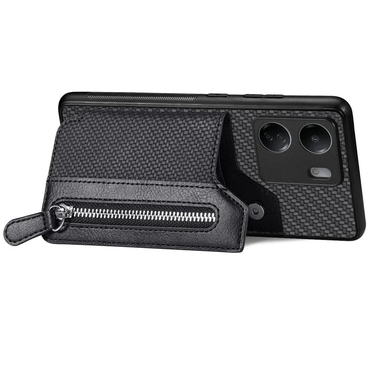 C1-04 For Xiaomi Redmi 13C 4G / 13C 5G / 13R 5G / Poco M6 5G / Poco C65 4G Wallet Phone Case Kickstand PU+PC+TPU Phone Cover