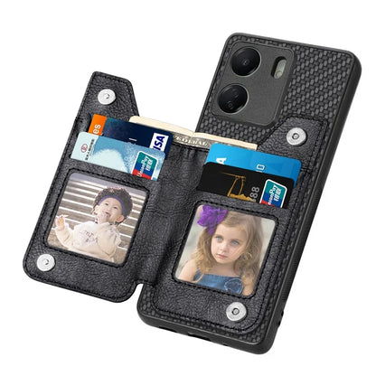 C1-04 For Xiaomi Redmi 13C 4G / 13C 5G / 13R 5G / Poco M6 5G / Poco C65 4G Wallet Phone Case Kickstand PU+PC+TPU Phone Cover