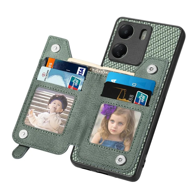 C1-04 For Xiaomi Redmi 13C 4G / 13C 5G / 13R 5G / Poco M6 5G / Poco C65 4G Wallet Phone Case Kickstand PU+PC+TPU Phone Cover