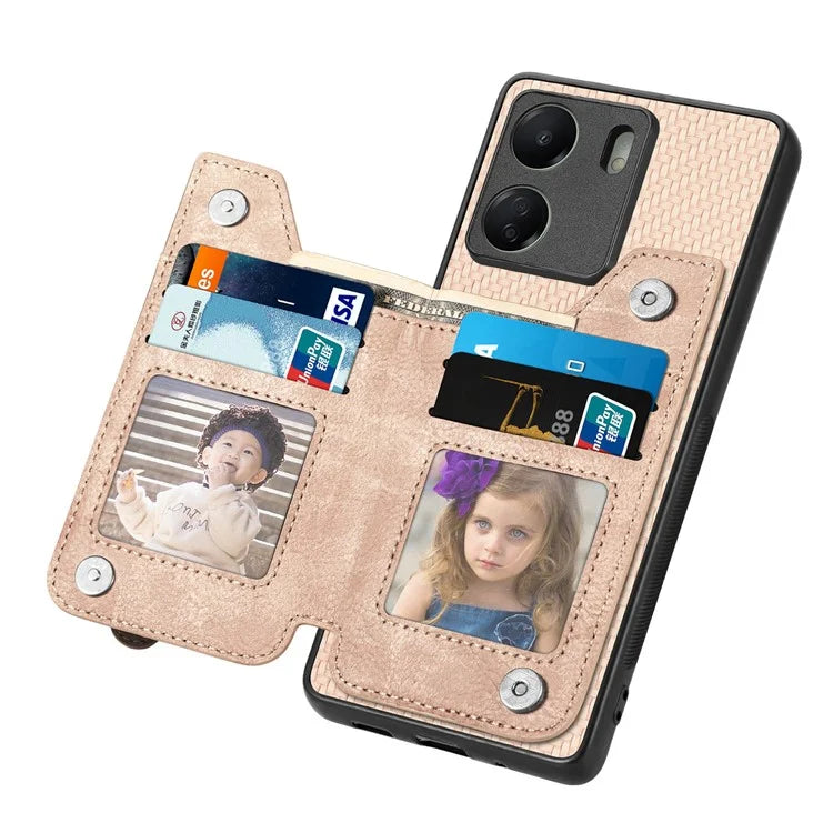 C1-04 For Xiaomi Redmi 13C 4G / 13C 5G / 13R 5G / Poco M6 5G / Poco C65 4G Wallet Phone Case Kickstand PU+PC+TPU Phone Cover