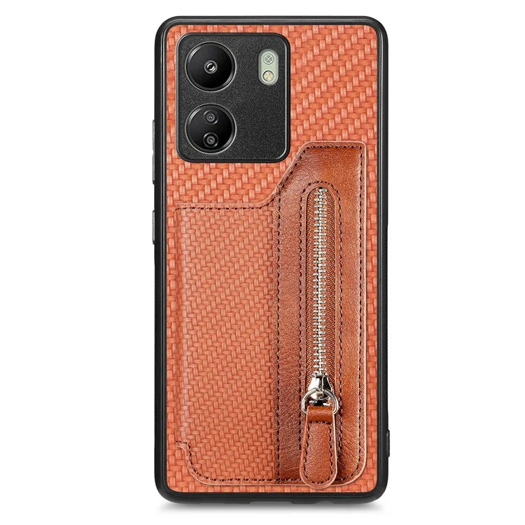C1-04 For Xiaomi Redmi 13C 4G / 13C 5G / 13R 5G / Poco M6 5G / Poco C65 4G Wallet Phone Case Kickstand PU+PC+TPU Phone Cover
