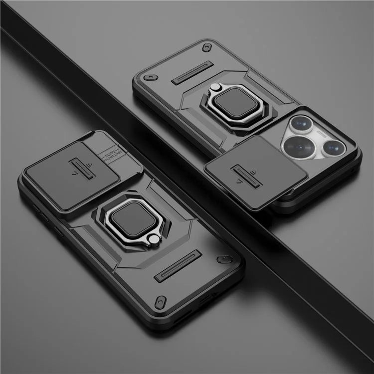 For Huawei Pura 70 Case PC+TPU Protective Phone Shell with Slide Lens Cover