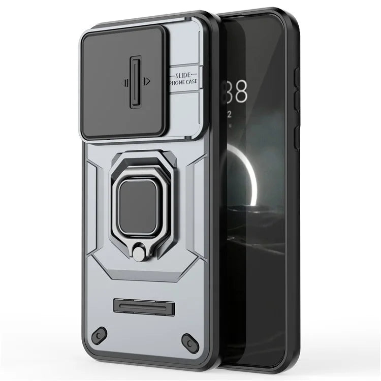 For Huawei Pura 70 Case PC+TPU Protective Phone Shell with Slide Lens Cover