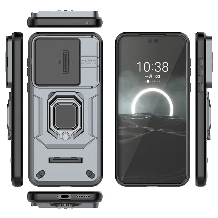 For Huawei Pura 70 Case PC+TPU Protective Phone Shell with Slide Lens Cover