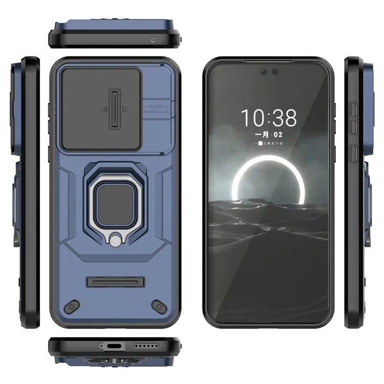 For Huawei Pura 70 Case PC+TPU Protective Phone Shell with Slide Lens Cover