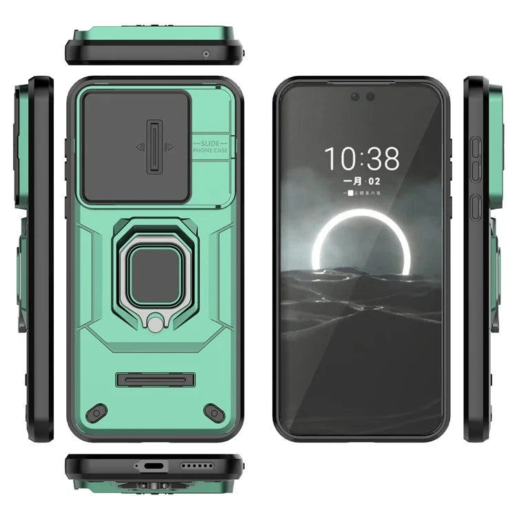 For Huawei Pura 70 Case PC+TPU Protective Phone Shell with Slide Lens Cover