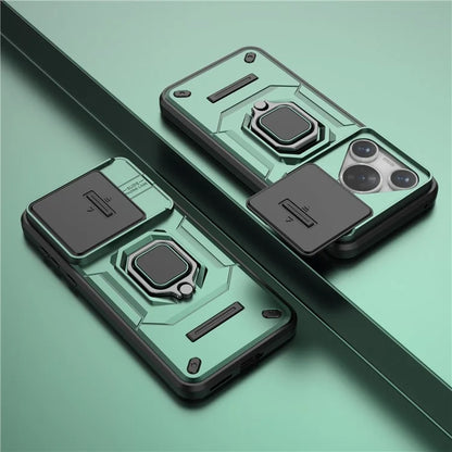 For Huawei Pura 70 Case PC+TPU Protective Phone Shell with Slide Lens Cover