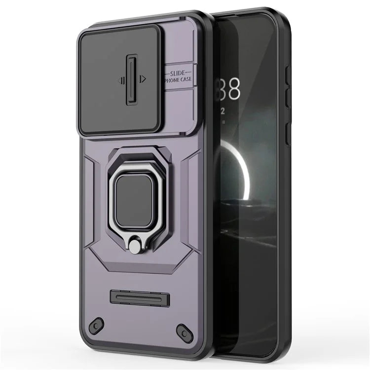 For Huawei Pura 70 Case PC+TPU Protective Phone Shell with Slide Lens Cover