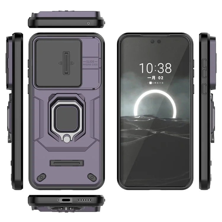For Huawei Pura 70 Case PC+TPU Protective Phone Shell with Slide Lens Cover