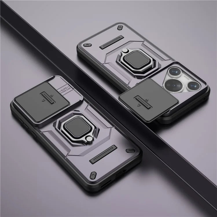 For Huawei Pura 70 Case PC+TPU Protective Phone Shell with Slide Lens Cover