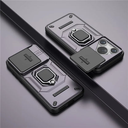 For Huawei Pura 70 Case PC+TPU Protective Phone Shell with Slide Lens Cover