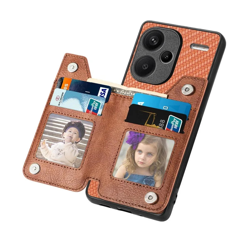 C1-04 For Xiaomi Redmi Note 13 Pro+ 5G Case Carbon Fiber Leather Coated PC+TPU Phone Cover
