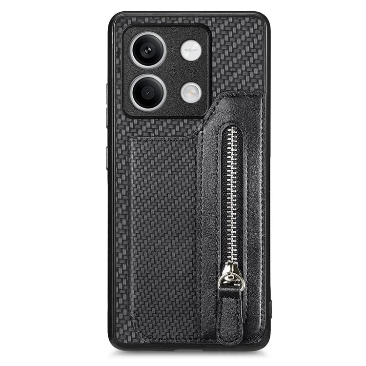C1-04 For Xiaomi Redmi Note 13 5G Case Leather+PC+TPU Zipper Wallet Phone Cover