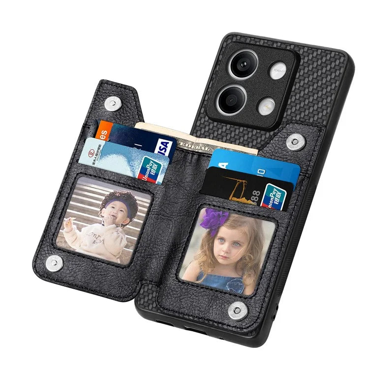 C1-04 For Xiaomi Redmi Note 13 5G Case Leather+PC+TPU Zipper Wallet Phone Cover