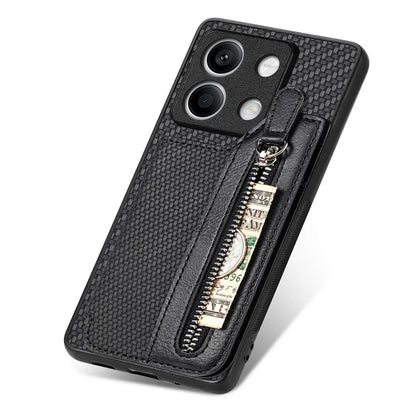 C1-04 For Xiaomi Redmi Note 13 5G Case Leather+PC+TPU Zipper Wallet Phone Cover