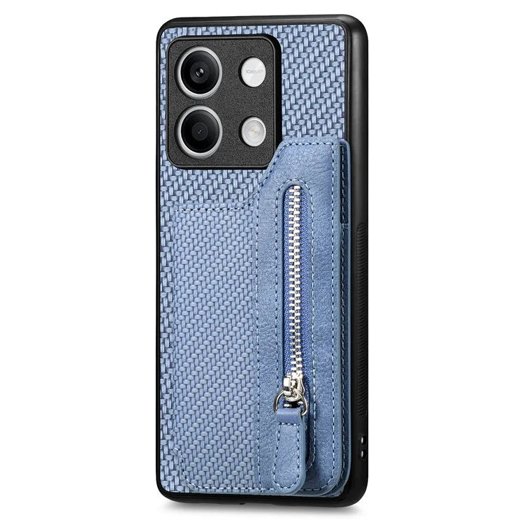 C1-04 For Xiaomi Redmi Note 13 5G Case Leather+PC+TPU Zipper Wallet Phone Cover