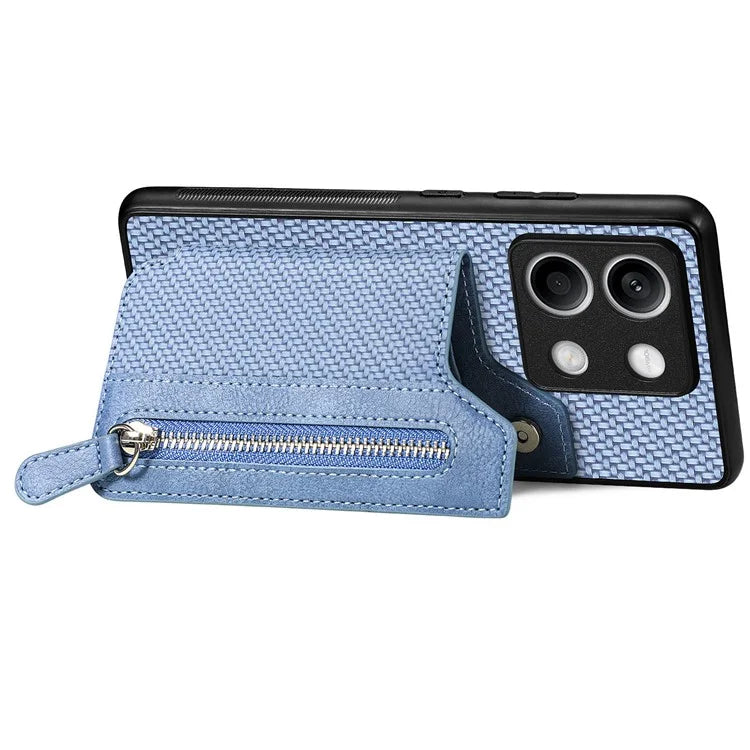 C1-04 For Xiaomi Redmi Note 13 5G Case Leather+PC+TPU Zipper Wallet Phone Cover
