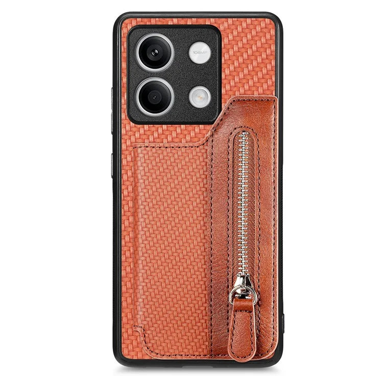 C1-04 For Xiaomi Redmi Note 13 5G Case Leather+PC+TPU Zipper Wallet Phone Cover
