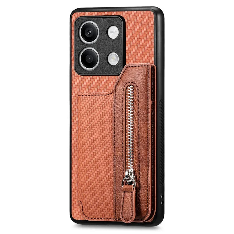 C1-04 For Xiaomi Redmi Note 13 5G Case Leather+PC+TPU Zipper Wallet Phone Cover