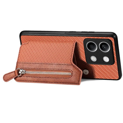 C1-04 For Xiaomi Redmi Note 13 5G Case Leather+PC+TPU Zipper Wallet Phone Cover