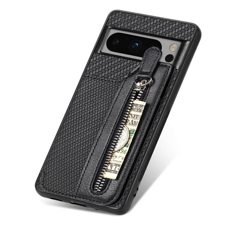 C1-04 For Google Pixel 8 Pro Phone Case Kickstand PU+PC+TPU Wallet Phone Cover