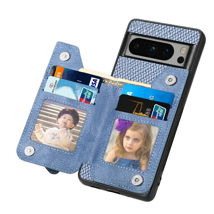 C1-04 For Google Pixel 8 Pro Phone Case Kickstand PU+PC+TPU Wallet Phone Cover