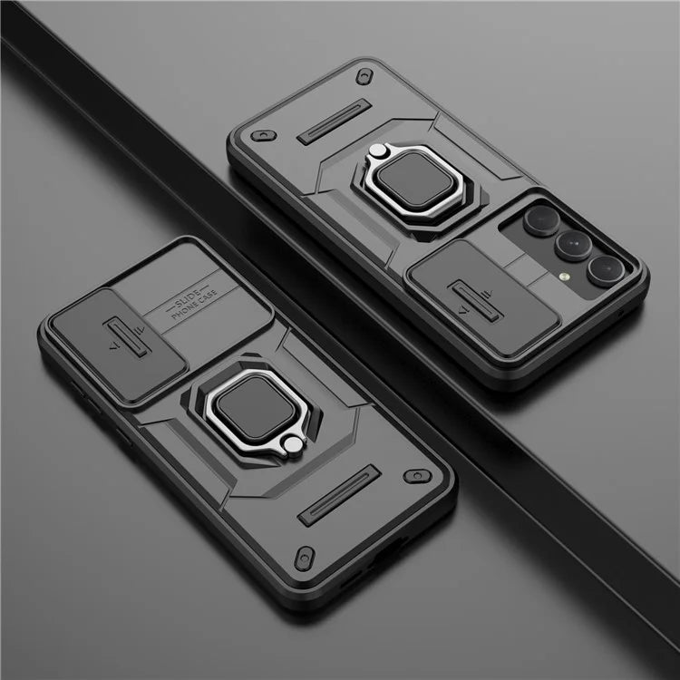 For Samsung Galaxy A55 5G Case PC+TPU Anti-scratch Phone Protective Cover with Slide Lens Cover