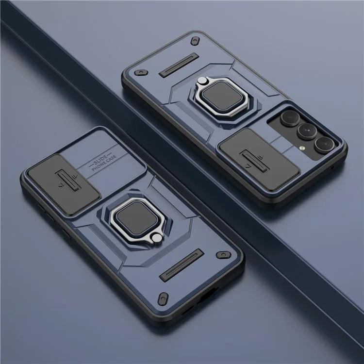 For Samsung Galaxy A55 5G Case PC+TPU Anti-scratch Phone Protective Cover with Slide Lens Cover