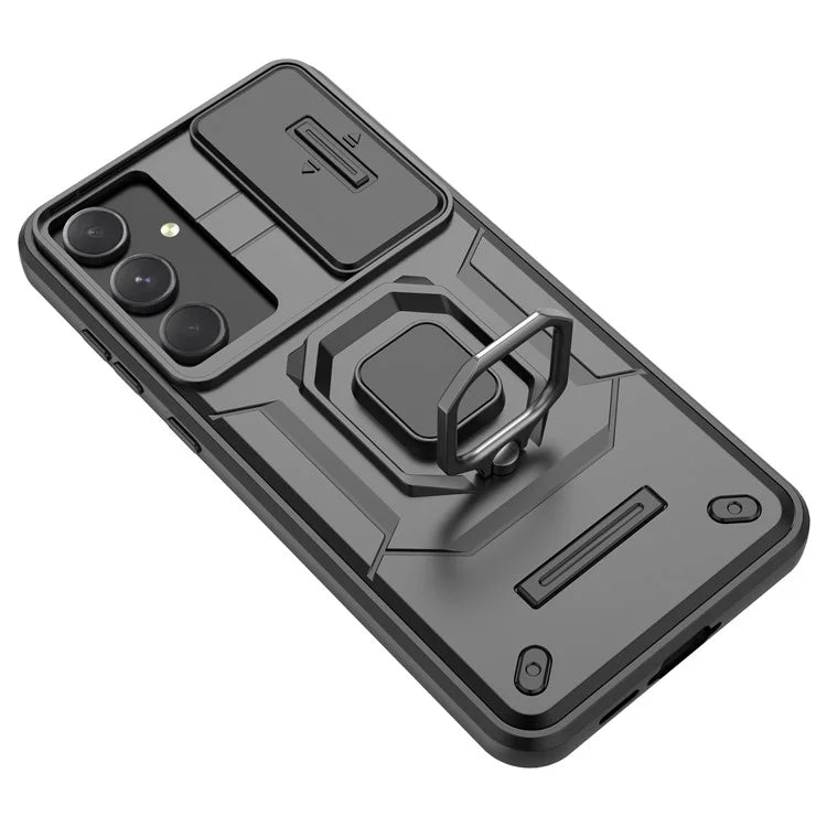For Samsung Galaxy A55 5G Case PC+TPU Anti-scratch Phone Protective Cover with Slide Lens Cover