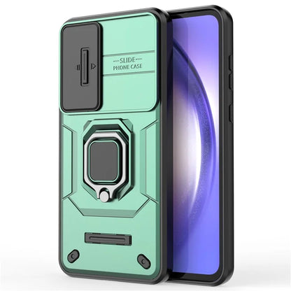 For Samsung Galaxy A55 5G Case PC+TPU Anti-scratch Phone Protective Cover with Slide Lens Cover