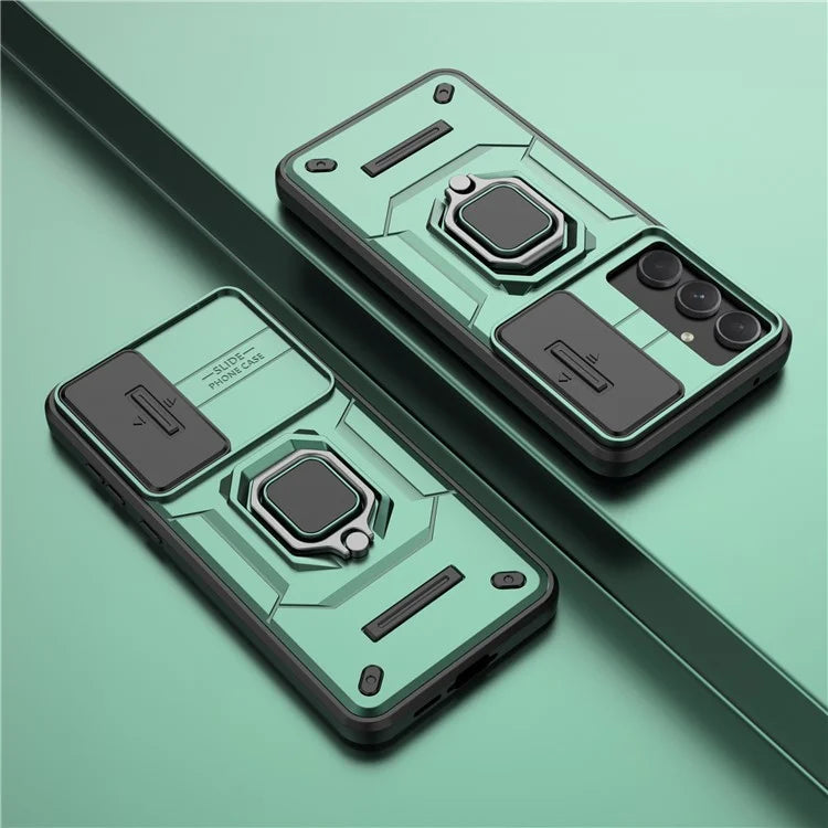 For Samsung Galaxy A55 5G Case PC+TPU Anti-scratch Phone Protective Cover with Slide Lens Cover