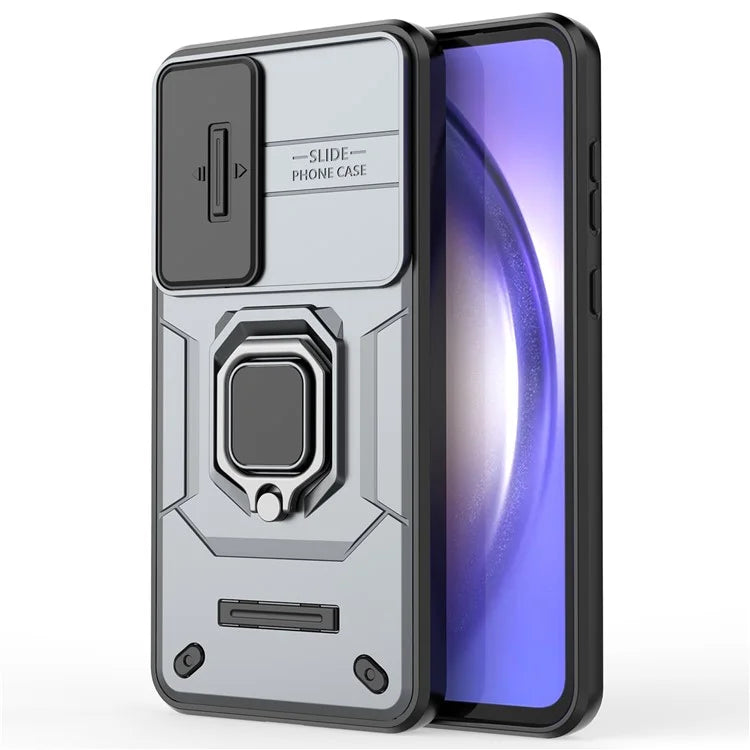 For Samsung Galaxy A55 5G Case PC+TPU Anti-scratch Phone Protective Cover with Slide Lens Cover