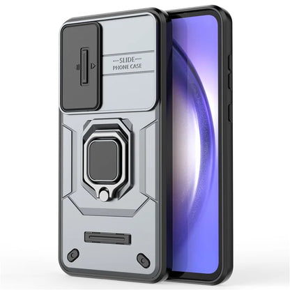 For Samsung Galaxy A55 5G Case PC+TPU Anti-scratch Phone Protective Cover with Slide Lens Cover