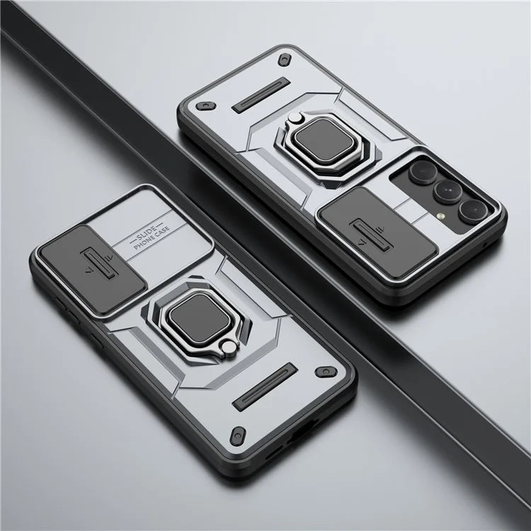 For Samsung Galaxy A55 5G Case PC+TPU Anti-scratch Phone Protective Cover with Slide Lens Cover