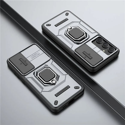 For Samsung Galaxy A55 5G Case PC+TPU Anti-scratch Phone Protective Cover with Slide Lens Cover