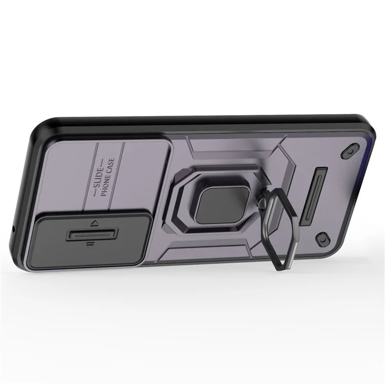 For Samsung Galaxy A55 5G Case PC+TPU Anti-scratch Phone Protective Cover with Slide Lens Cover