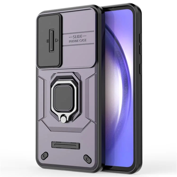 For Samsung Galaxy A55 5G Case PC+TPU Anti-scratch Phone Protective Cover with Slide Lens Cover