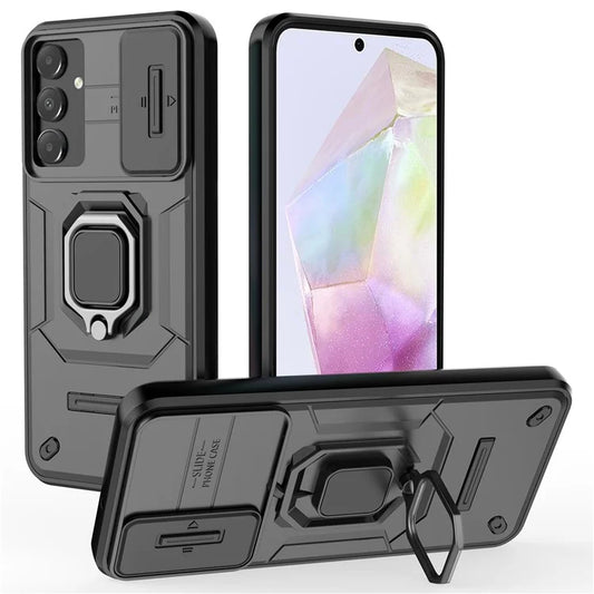 For Samsung Galaxy A15 4G / A15 5G Protective Case Slide Lens Cover PC+TPU Phone Shell