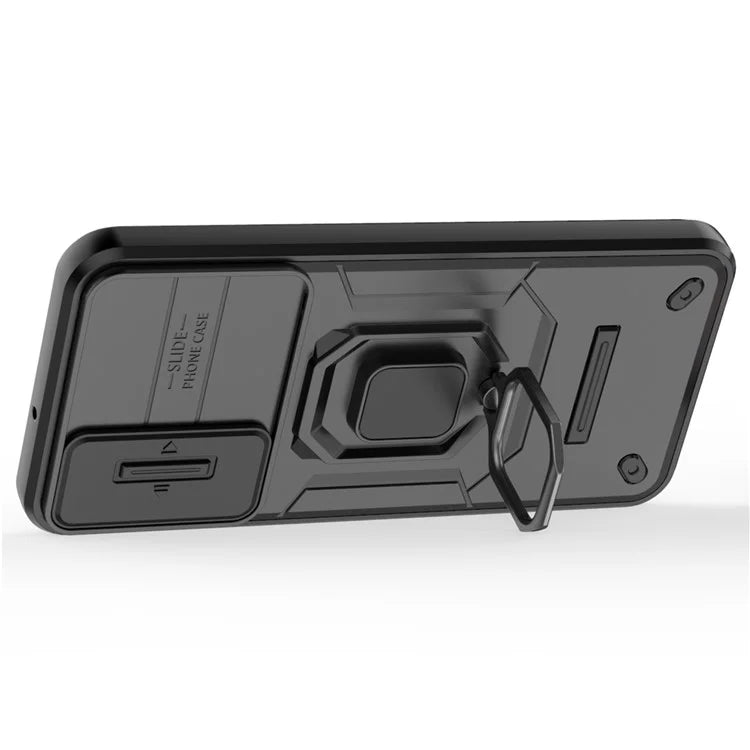 For Samsung Galaxy A15 4G / A15 5G Protective Case Slide Lens Cover PC+TPU Phone Shell