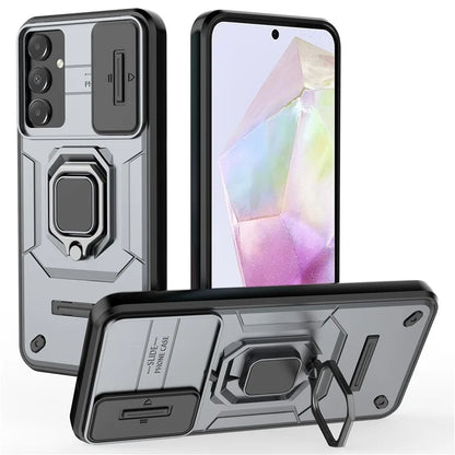 For Samsung Galaxy A15 4G / A15 5G Protective Case Slide Lens Cover PC+TPU Phone Shell